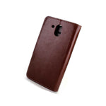 For Htc Desire 526 Wallet Case Brown Folio Faux Leather Pouch Lcd