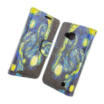 For Microsoft Lumia 550 Card Case Starry Night Design Wallet Phone Cover