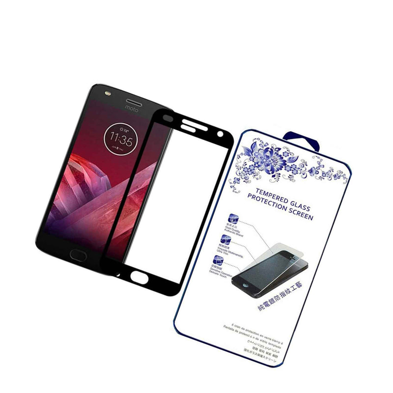 For Moto Z2 Play Full Cover Tempered Glass Screen Protector Black