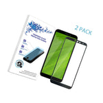 2 Pack For Cricket Icon Full Cover Tempered Glass Screen Protector Black