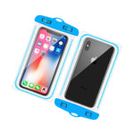 2X Universal Waterproof Phone Case With Neck Strap For Devices Up To 6 In Blue