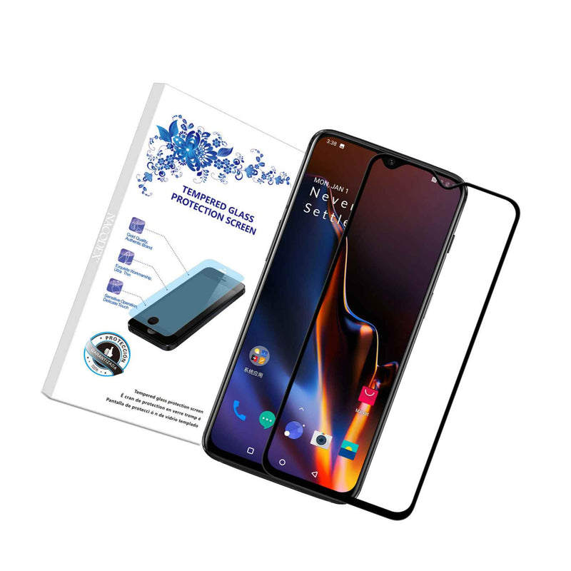 For Oneplus 6T Full Cover Tempered Glass Screen Protector Black