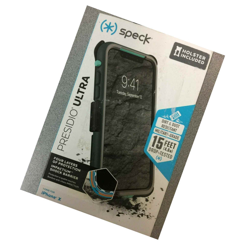 Speck Presidio Ultra Case With Belt Clip Holster For Iphone Xs X Teal Grey New