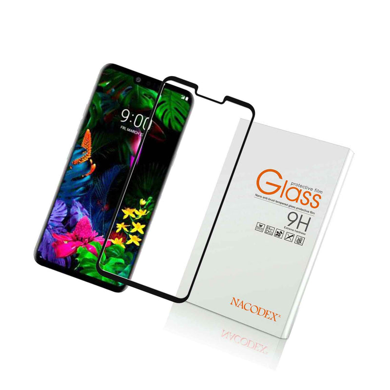 Nacodex For Lg G8S Thinq Full Cover Tempered Glass Screen Protector Black