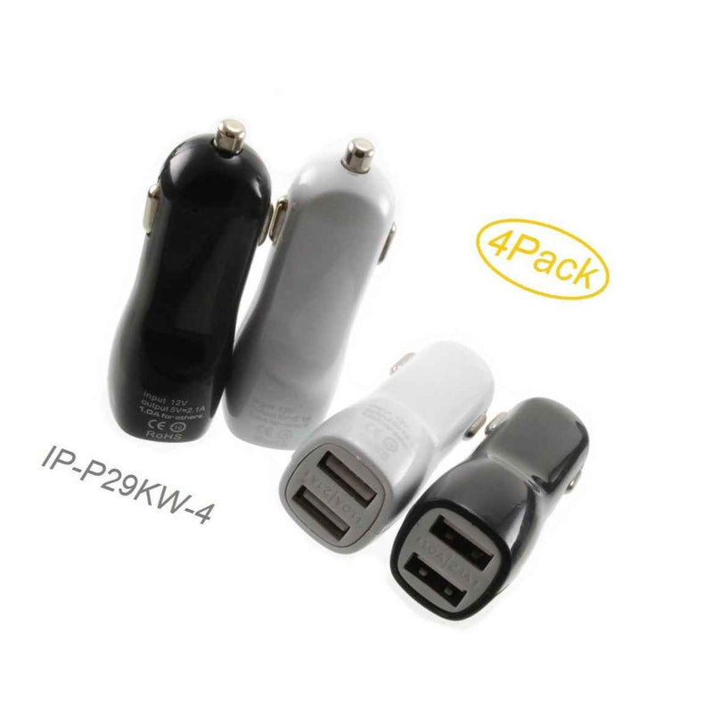 4 Pack 2X Usb Mini Car Charger 2 1A 1A Smartphones Power Adapter Ip P29Kw 2