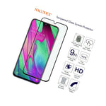 Nacodex For Samsung Galaxy A40 Full Cover Tempered Glass Screen Protector Black
