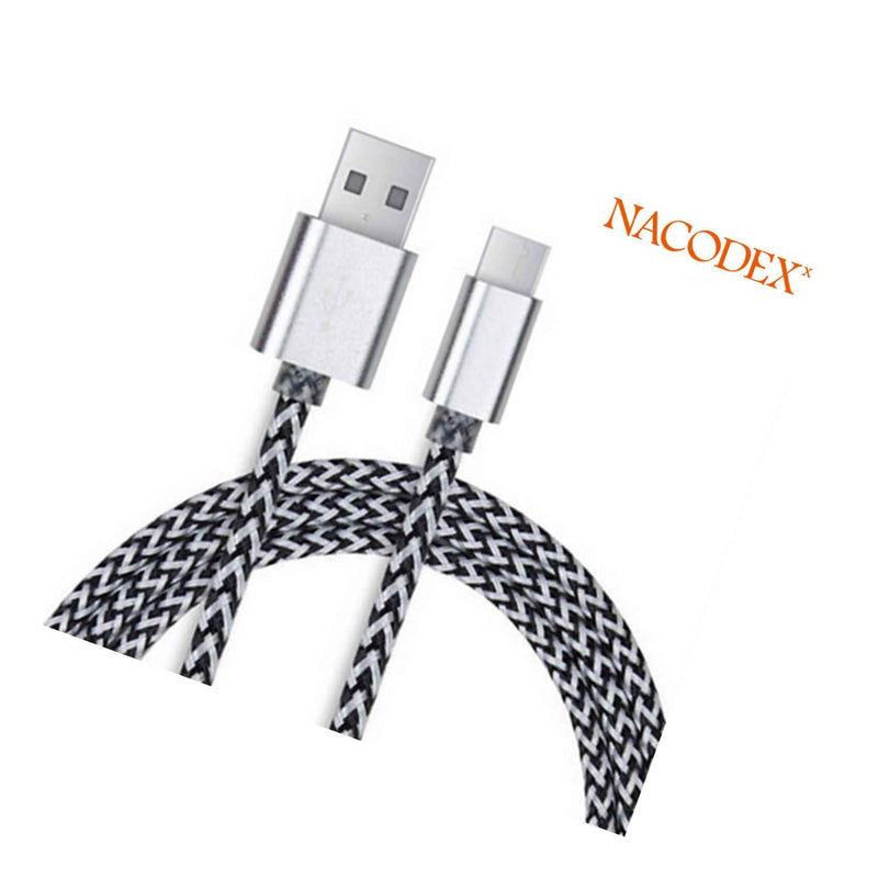 Nacodex Usb 3 1 Braided Type C Cable Fast Charging Usb C To Usb A 3Ft1M Silve