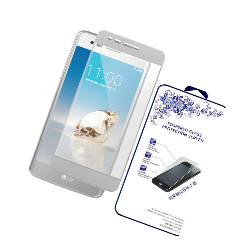 For Lg Lv3 V3 Ms210 Full Cover Tempered Glass Screen Protector Silvery