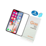5X Nx For Apple Iphone 11 3D Full Cover Tempered Glass Screen Protector Black