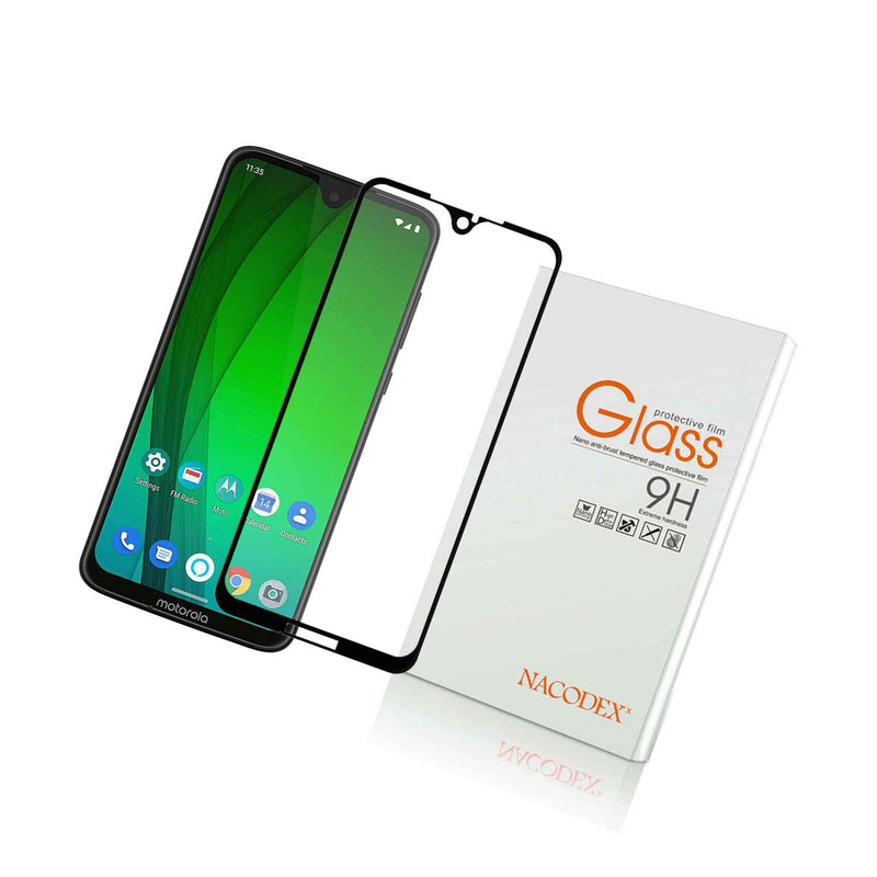 Nx For Motorola Moto G7 Plus Full Cover Tempered Glass Screen Protector Black