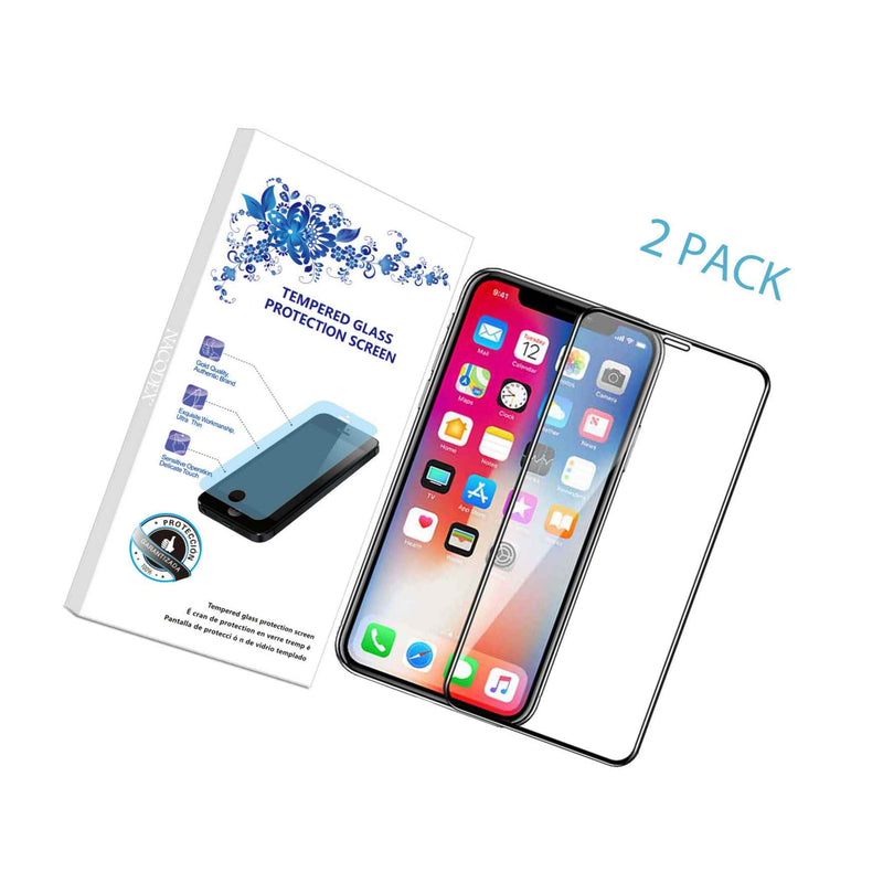 2 Pack For Apple Iphone 11 3D Full Cover Tempered Glass Screen Protector Black