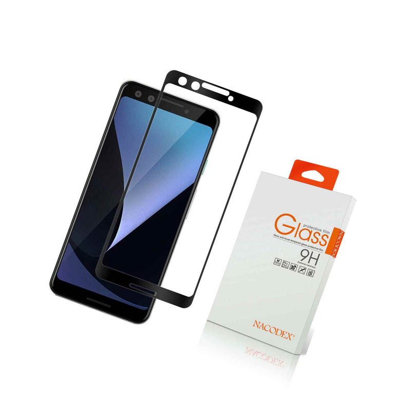 Nacodex For Google Pixel 3 Full Cover Tempered Glass Screen Protector Black