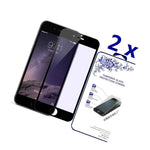 2 Pack For Iphone 8 Plus Full Cover Tempered Glass Screen Protector Black