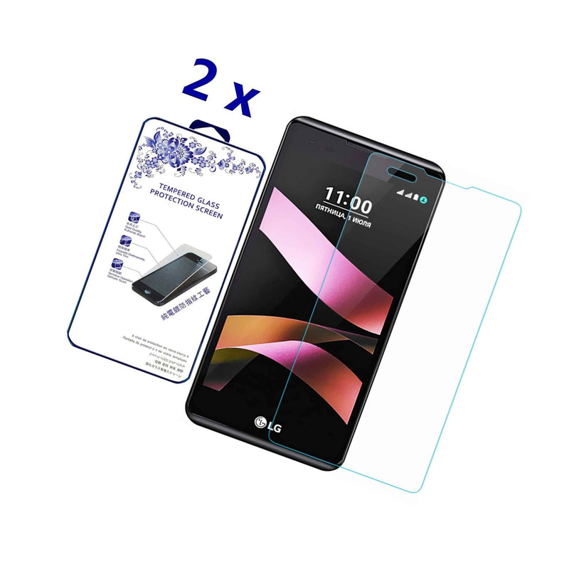 2 Pack For Lg X Skin Ballistic Tempered Glass Screen Protector