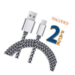 2X Nx Usb 3 1 Braided Type C Cable Data Charging Usb C To Usb A 3Ft1M Silve