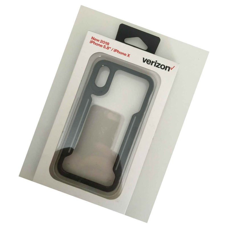 Verizon Slim Guard Series Case For Apple Iphone Xs And X Clear Black Gray New