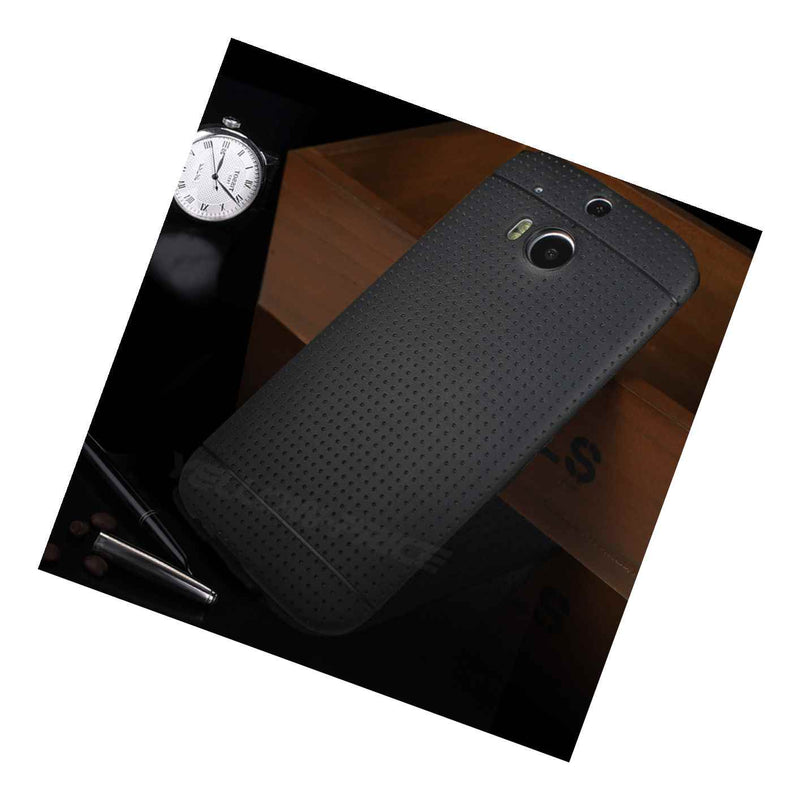 2014 New Luxury Ultra Thin Matte Back Cover Soft Case With Film For Htc One 2 M8
