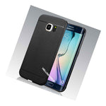 Samsung Galaxy S6 Edge Flex Slim Flexible Strong Tpu Gel Matte Black Cover Film