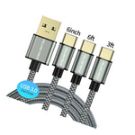 3Pcs Strong Braided Fast Usb C 3 0 Type C Data Sync Charger Charging Cable