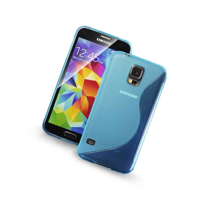 Slim Grip Samsung Galaxy S5 Case Premium Flexible S Type Tpu Cover Case Blue