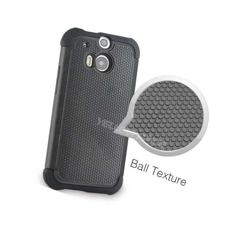 Rubber Hybrid Ball Texture Armor Cases Cover Screen Filmsfor Htc One M8