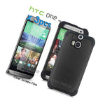Rubber Hybrid Ball Texture Armor Cases Cover Screen Filmsfor Htc One M8