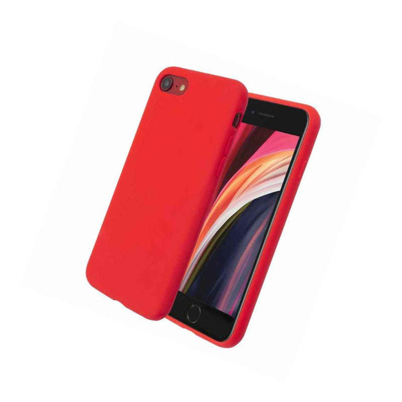 Liquid Silicone Soft Touch Case Cover For Iphone Se 2020 4 7 In Bright Red