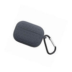 Honeycomb Textured Silicone Skin Case Cover W Keychain For Airpods Pro Gray