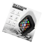 Full Protection Matte Case Cover For Apple Watch 44Mm Series Se 6 5 4 Black