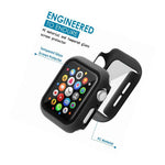 Full Protection Matte Case Cover For Apple Watch 44Mm Series Se 6 5 4 Black