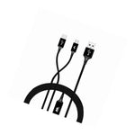 2 In 1 Micro Usb And Type C Cable 4Ft Black