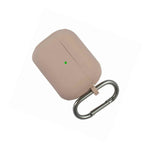 For Airpods Pro Liquid Silicone Case Protective Soft Cover Keychain Sand Pink
