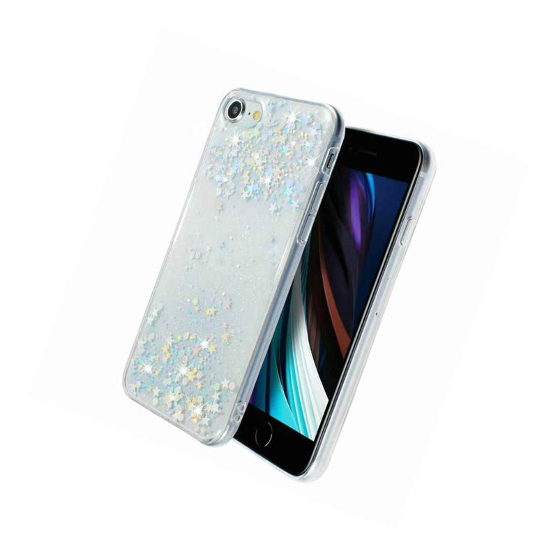 Glitter Clear Stars Style Bling Sparkle Case Cover For Iphone Se 2020 2Nd Gen