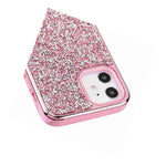 For Apple Iphone 12 Mini 5 4 Pink Encrusted Rhinestones Hybrid Hard Tpu Case