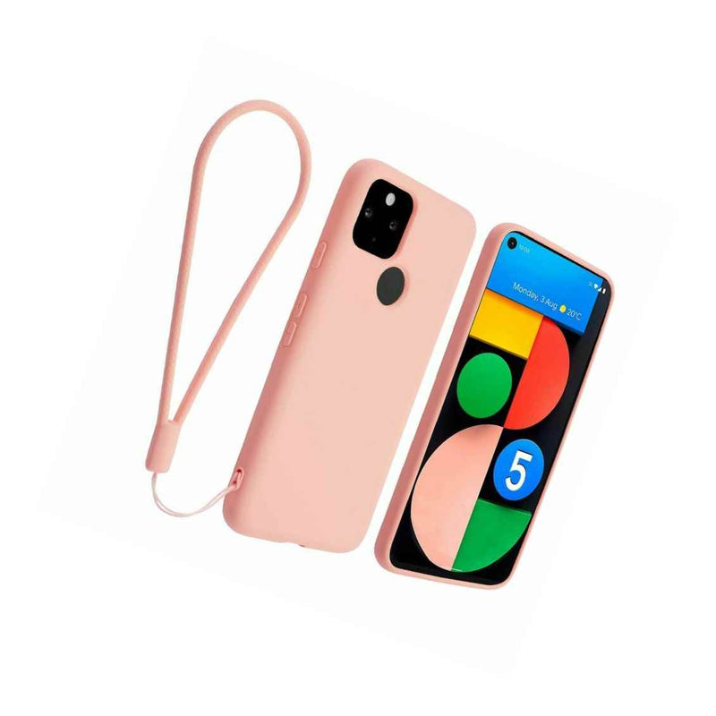 For Google Pixel 5 2020 Liquid Silicone Case Soft Protective Slim Cover Pink