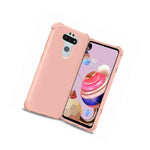 For Lg Aristo 5 King Dual Layer Tough Hybrid Case Cover Rose Gold Rose Gold
