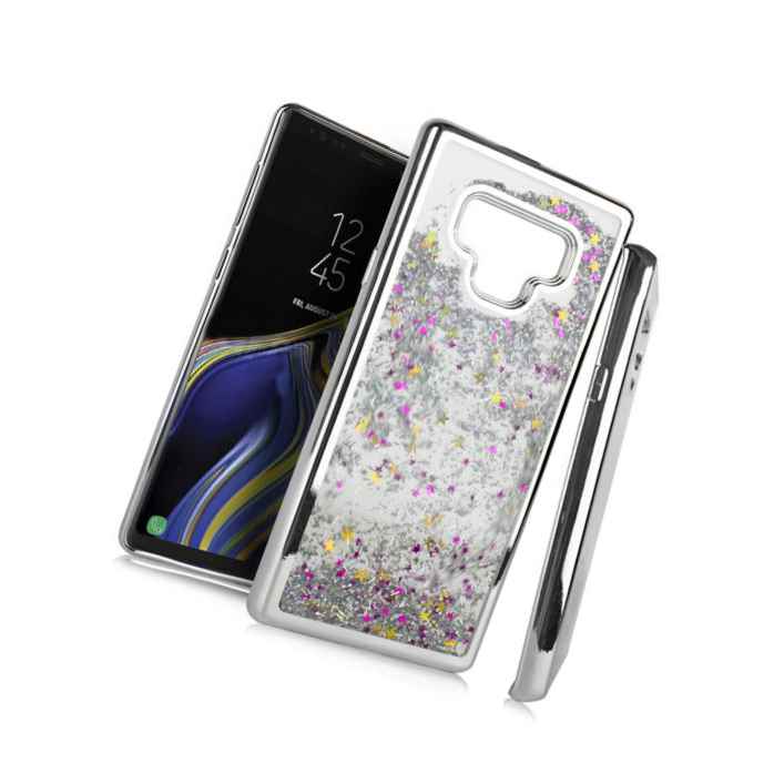 Samsung Galaxy Note 9 Chrome Glitter Motion Case Silver