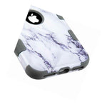 For Apple Iphone Se 2020 White Gray Marble Tuff Hard Tpu Hybrid Case Cover