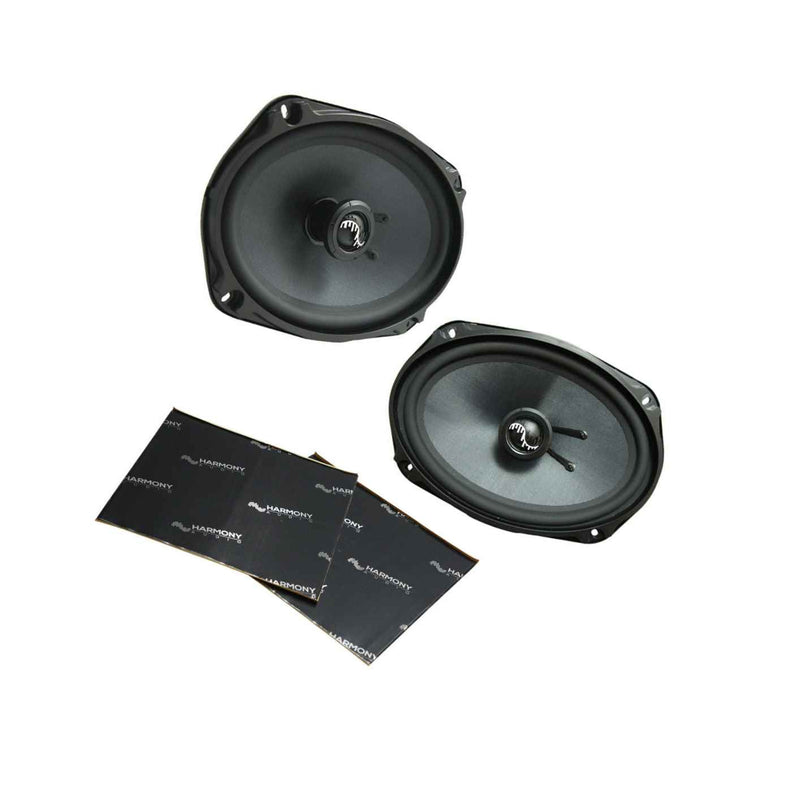 Harmony Audio Ha C69 Car Carbon 6X9 500W Speakers Grills W Sound Dampening