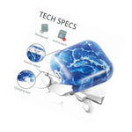 Marble Pattern Glossy Soft Tpu Skin Cover Case For Airpods 1 2 Sea Blue