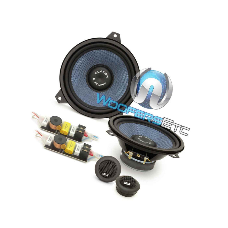 Gladen One 165 Bmw E46 6 5 100W Rms Component Speakers Tweeters Crossovers New