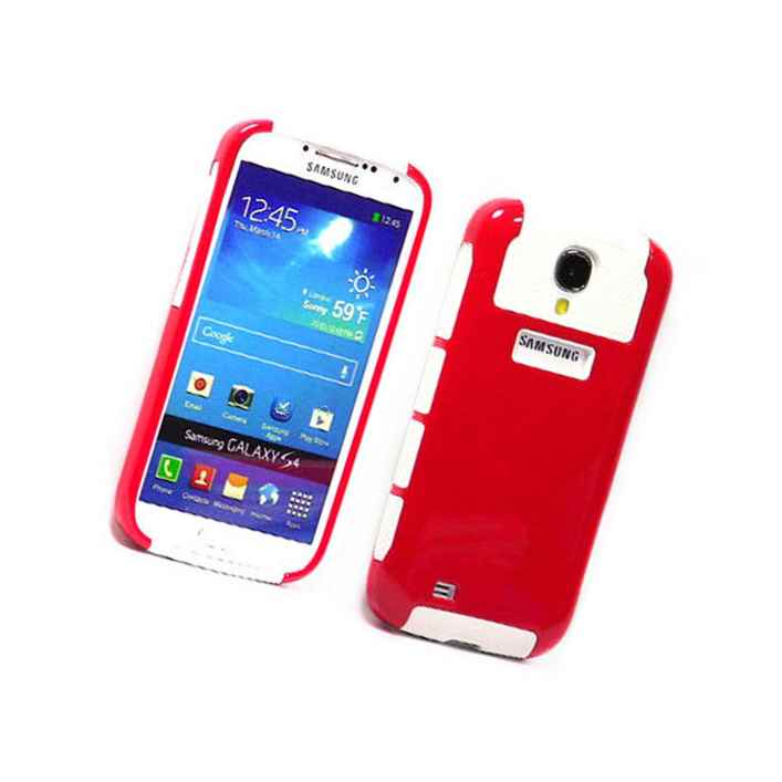 For Samsung Galaxy S4 Hybrid Rugged Hard Case Red White