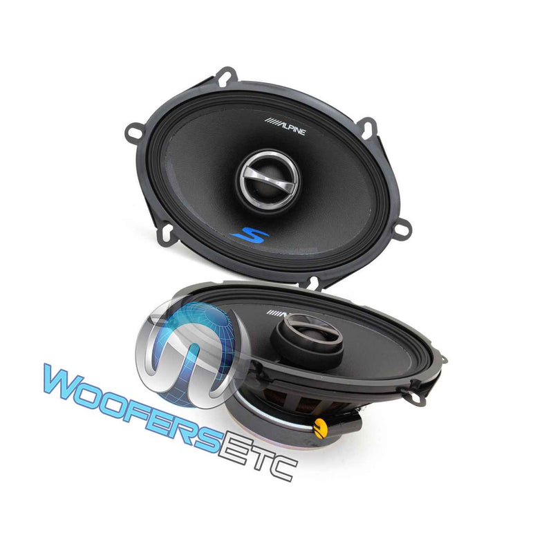 Alpine S S57 Car 6X8 5X7 Audio 230W 2 Way Silk Tweeters Coaxial Speakers New