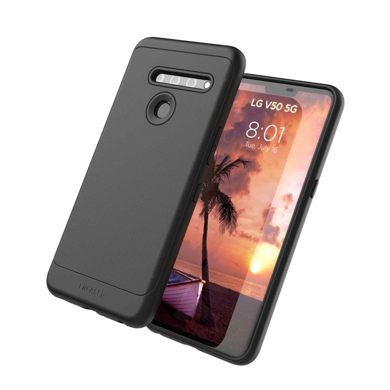 Encased Lg V50 5G Case Thin Armor Slim Fit Flexible Grip Phone Cover Black