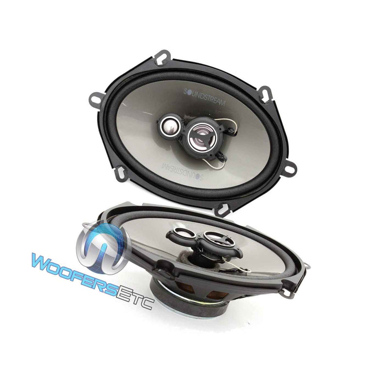 Soundstream Af 573 5X7 350W 3 Way Dome Tweeters Coaxial Spider Speakers New