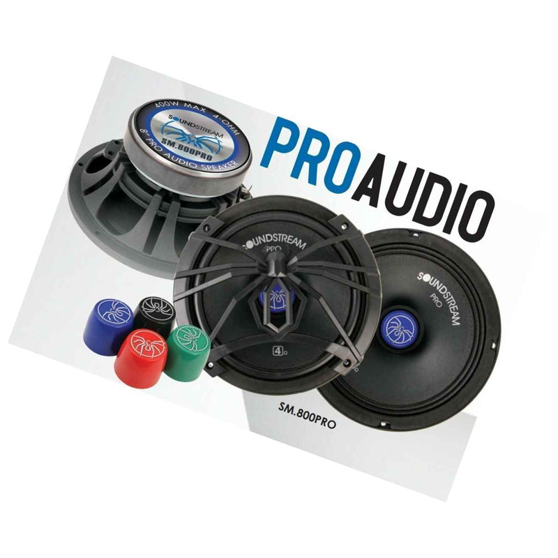 Pair Of Soundstream Sm 800Pro 400 Watt 8 Pro Audio Mid Range Bass Speakers