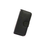 Leather Wallet Grain Case For Iphone 5 Stylus Pen Protective Film Black
