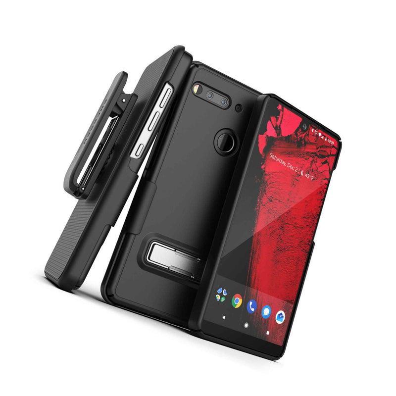 Essential Phone Belt Clip Case With Kickstand Thin Cover W Rotating Holster