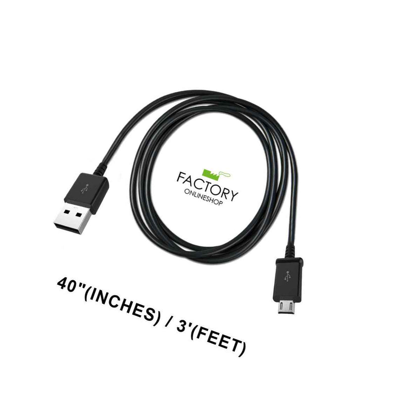 Black 3Ft Micro Usb Charging Cable Sync Charger Data Cord For Samsung S3 S4 S6