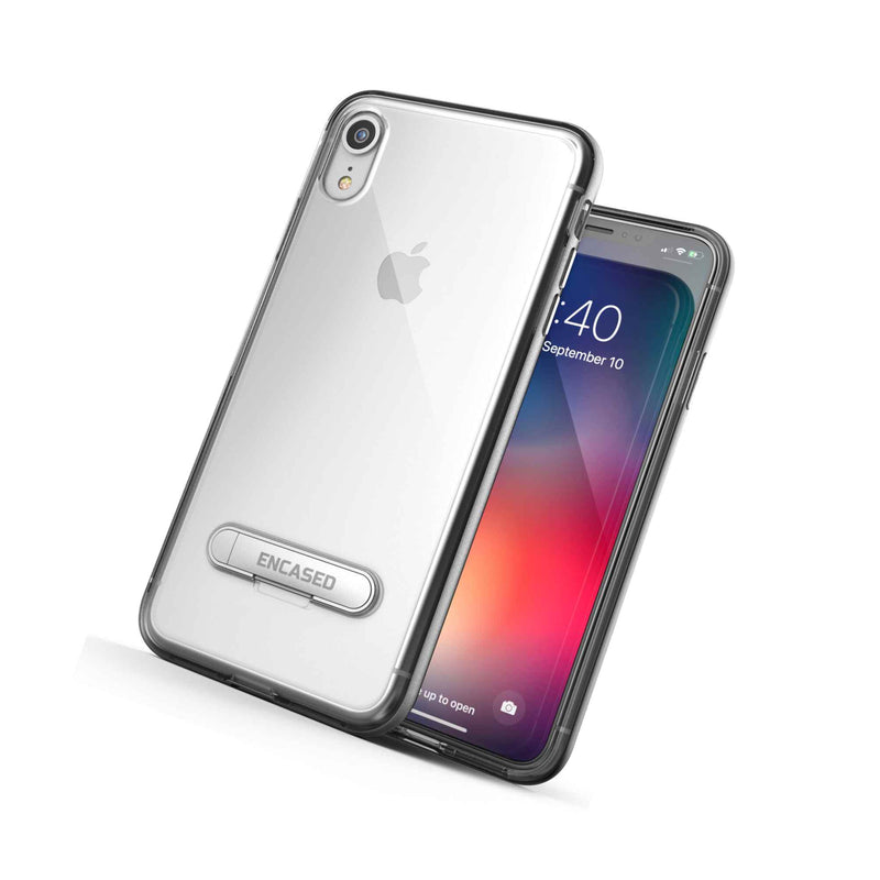Iphone Xr Clear Case Slim Transparent Kickstand Cover Reveal Silver